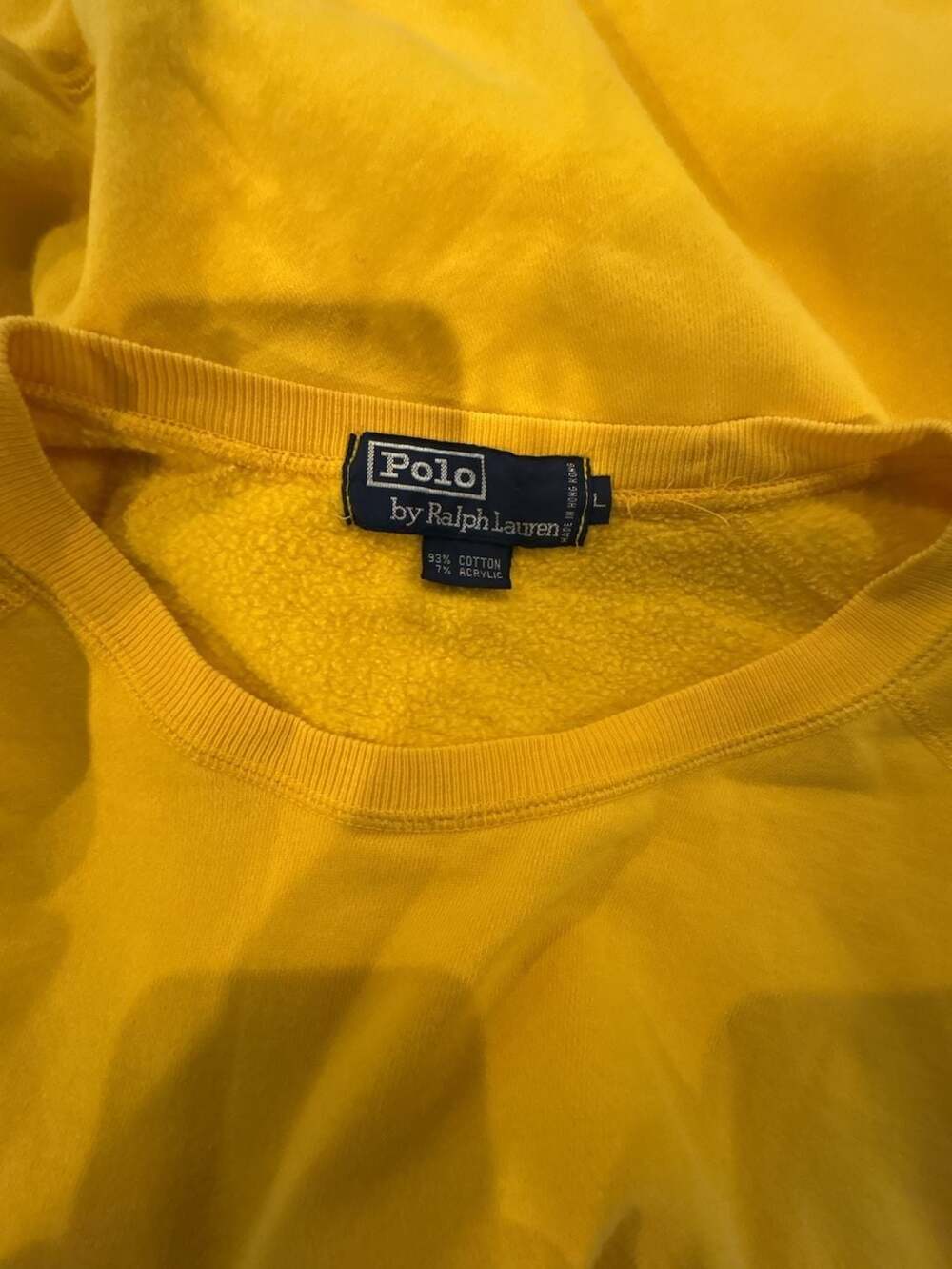 Vintage Polo by Ralph Lauren Golf Crest Yellow Crewneck Sweatshirt Large